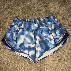 Lululemon Hotty Hot Blue Patterned Athletic Shorts